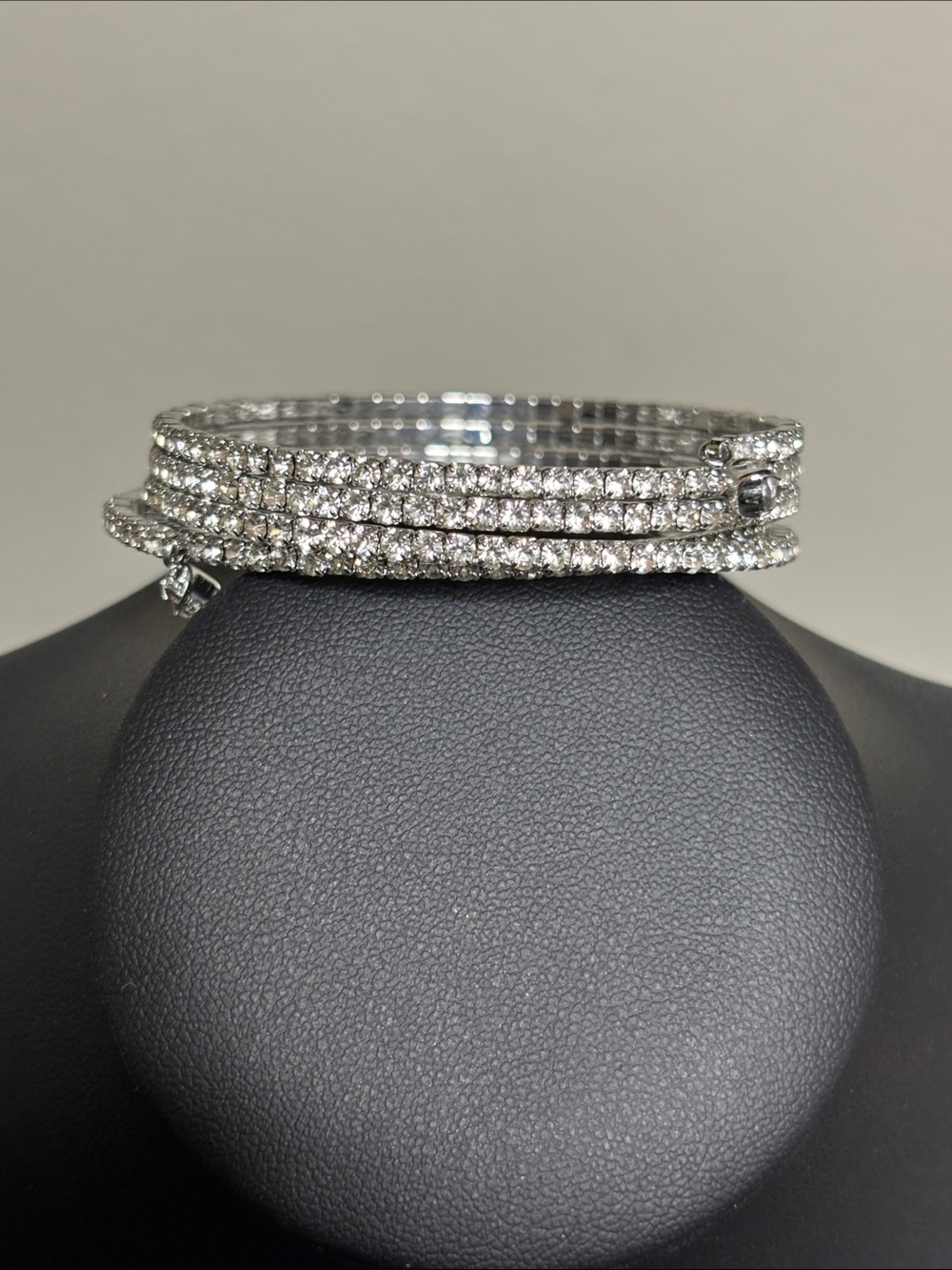 NWT Silver Crystal Multi-Row Stretch Bracelet Adjustable Elegant Macy’s